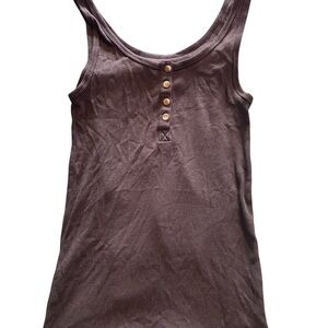 American Eagle Outfitters Grey Tank Top with Button Accents